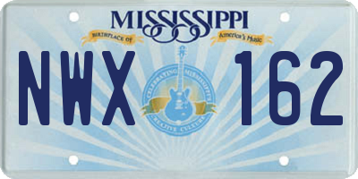 MS license plate NWX162