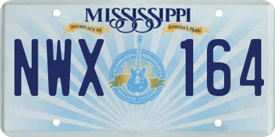 MS license plate NWX164