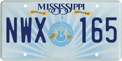 MS license plate NWX165