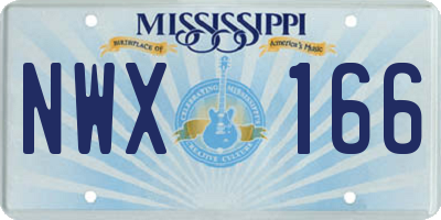 MS license plate NWX166