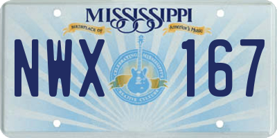 MS license plate NWX167