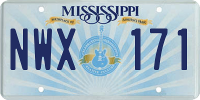 MS license plate NWX171
