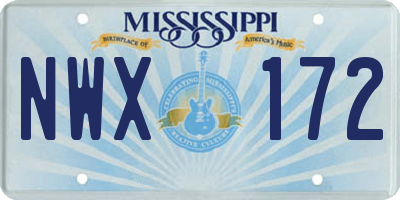 MS license plate NWX172