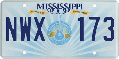 MS license plate NWX173