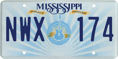 MS license plate NWX174
