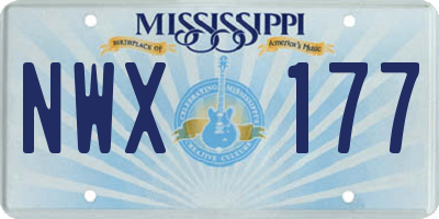 MS license plate NWX177