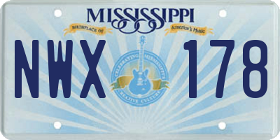 MS license plate NWX178
