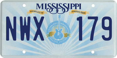 MS license plate NWX179