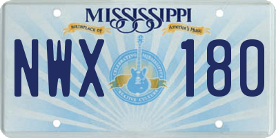 MS license plate NWX180