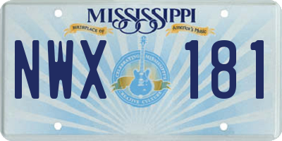 MS license plate NWX181