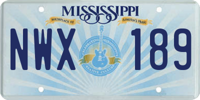 MS license plate NWX189