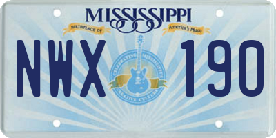 MS license plate NWX190