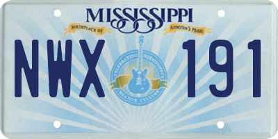 MS license plate NWX191