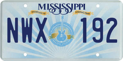 MS license plate NWX192
