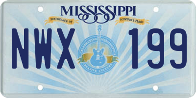 MS license plate NWX199