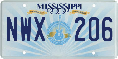 MS license plate NWX206