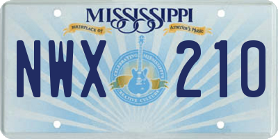 MS license plate NWX210