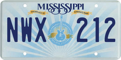 MS license plate NWX212