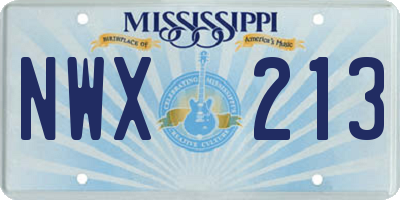 MS license plate NWX213