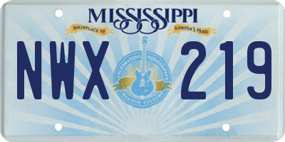 MS license plate NWX219