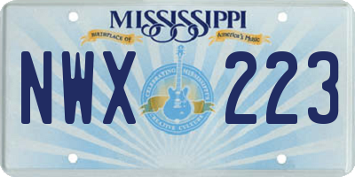 MS license plate NWX223