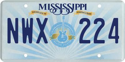 MS license plate NWX224