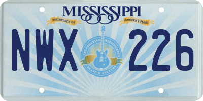 MS license plate NWX226