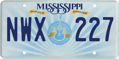MS license plate NWX227