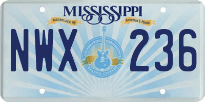 MS license plate NWX236