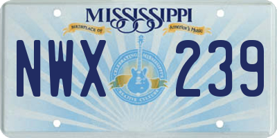 MS license plate NWX239