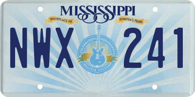 MS license plate NWX241