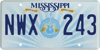 MS license plate NWX243