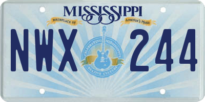 MS license plate NWX244