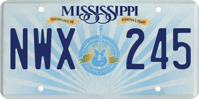 MS license plate NWX245