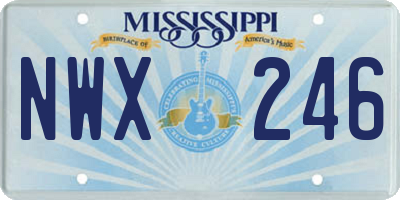 MS license plate NWX246