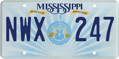 MS license plate NWX247