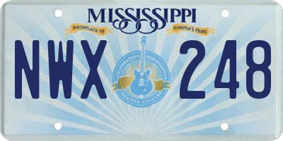 MS license plate NWX248