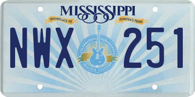 MS license plate NWX251