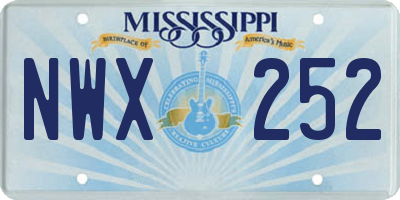 MS license plate NWX252