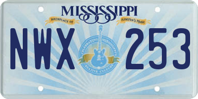 MS license plate NWX253