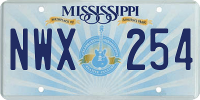 MS license plate NWX254