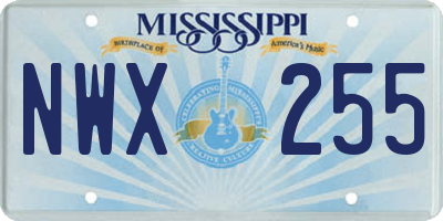 MS license plate NWX255