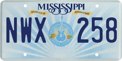 MS license plate NWX258