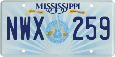 MS license plate NWX259