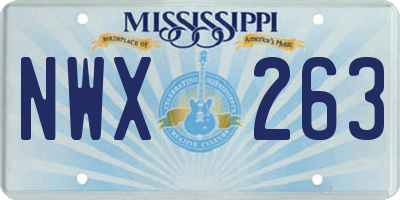 MS license plate NWX263