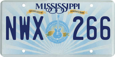 MS license plate NWX266