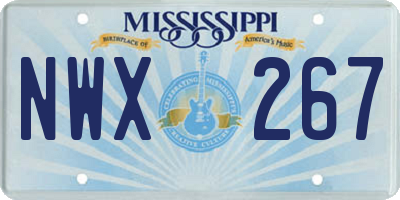 MS license plate NWX267