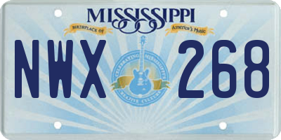 MS license plate NWX268