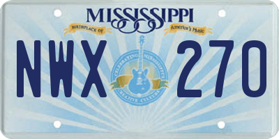 MS license plate NWX270