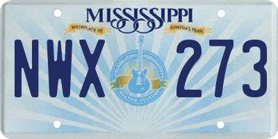 MS license plate NWX273